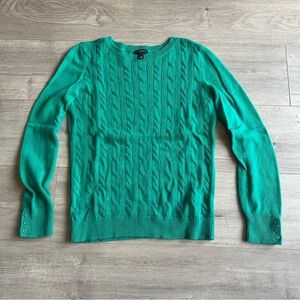 EUC Talbots Green Cable Knit Women's Sweater - size small